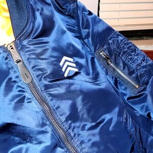 AlphA Industries Navy \Slim Fit/ bomber jacket no flaws Men SZ Small